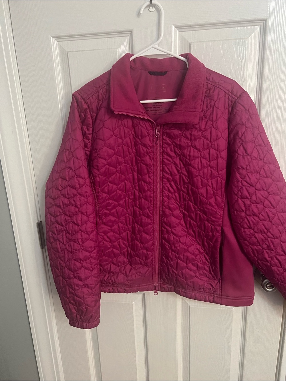 L.L. Bean Quilted Full-Zip Jacket in Berry